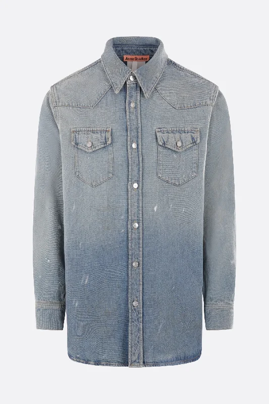 relaxed-fit denim shirt