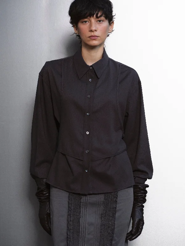 Back Tied Shirt, Dark Grey