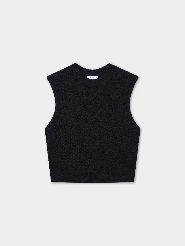 Box Weave Vest-Black