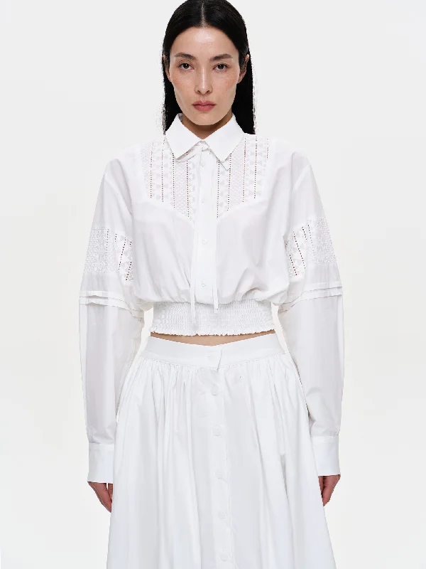 Broderie Anglaise Shirt, White