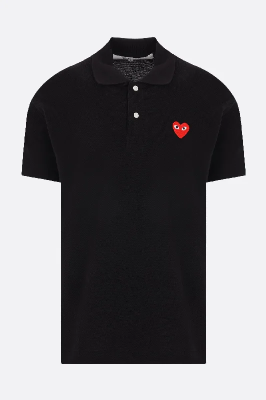 Heart logo patch piquet polo shirt