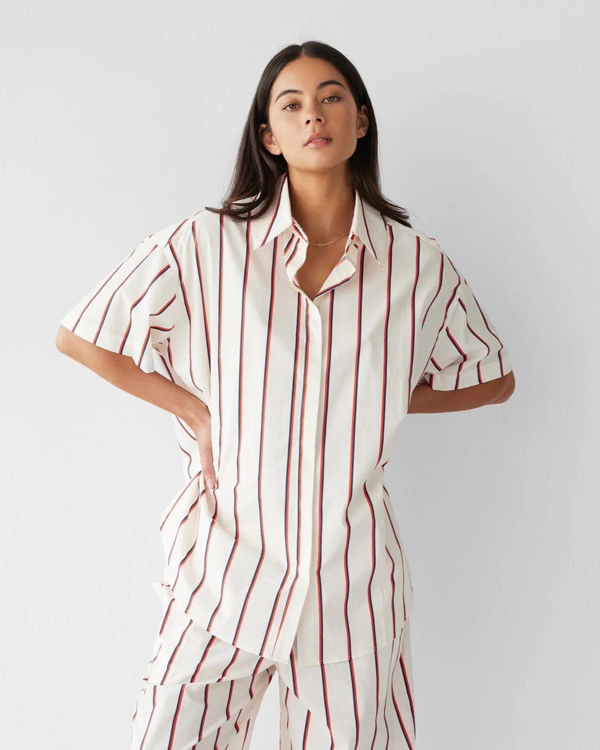 Dear Dylan Club Striped Oversized Shirt