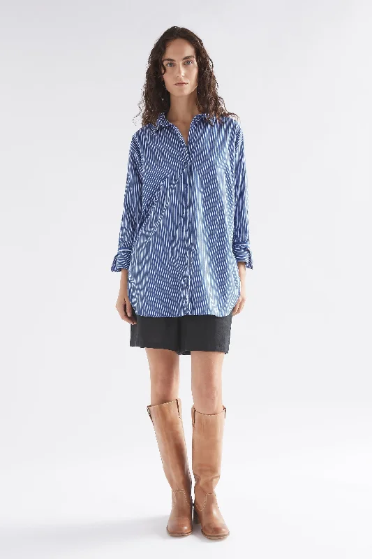 Elk Ligne Print Shirt - Blue Stripe