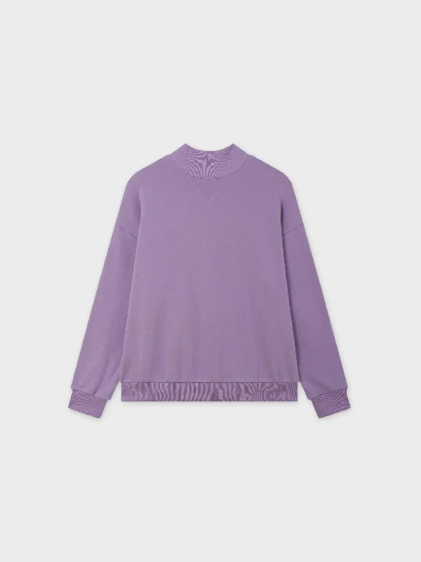 High Neck Sweatshirt-Lavender