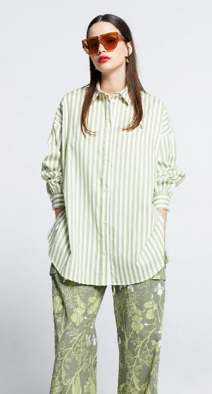 Karen Walker Oversized Walker Shirt - Apple Stripe