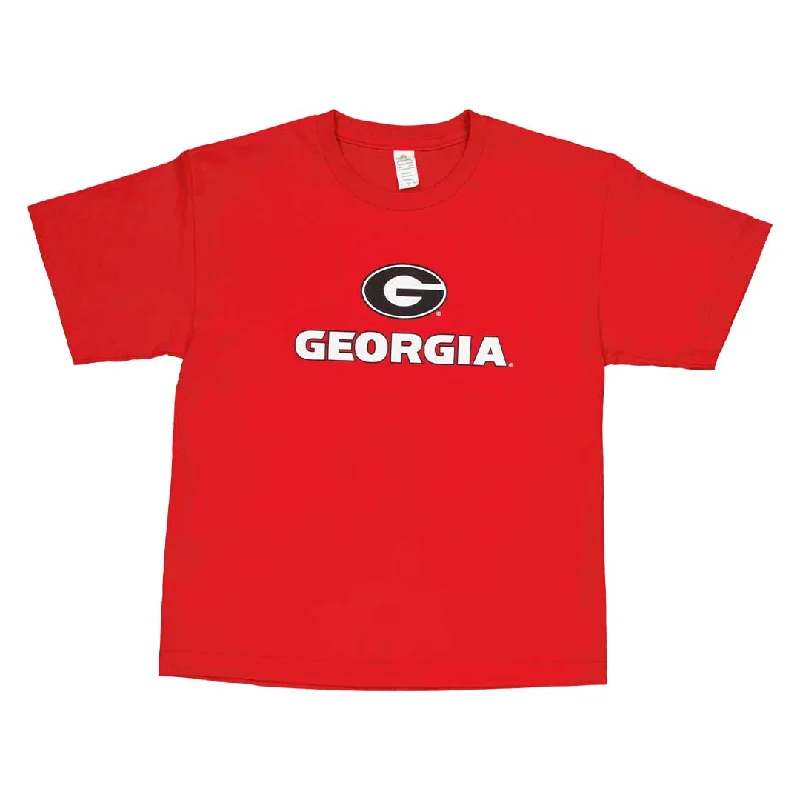 Kids' (Junior) Georgia Bulldogs Short Sleeve Logo T-Shirt (KGEORGIALOGO-RED)