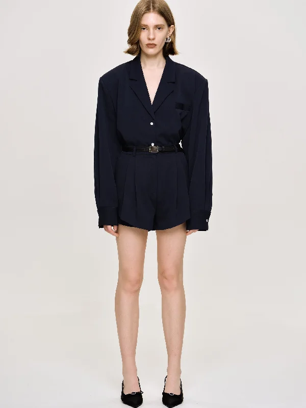 Oversized Fluid Shirt, Navy