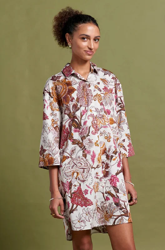 Papinelle x Karen Walker Edwardian Floral Nightshirt - Macadamia