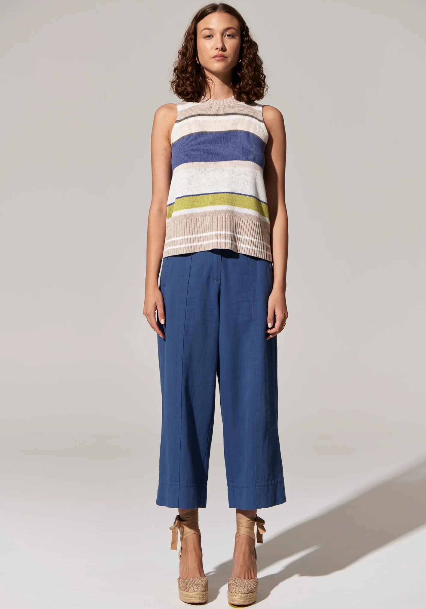 Pol Estel Stripe Knit Tank - Blue Multi