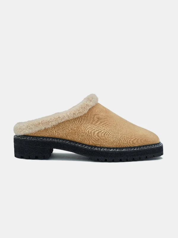 Shearling Lug Sole Mule, Harvest