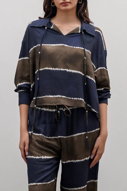 SHIBORI PRINTED TOP