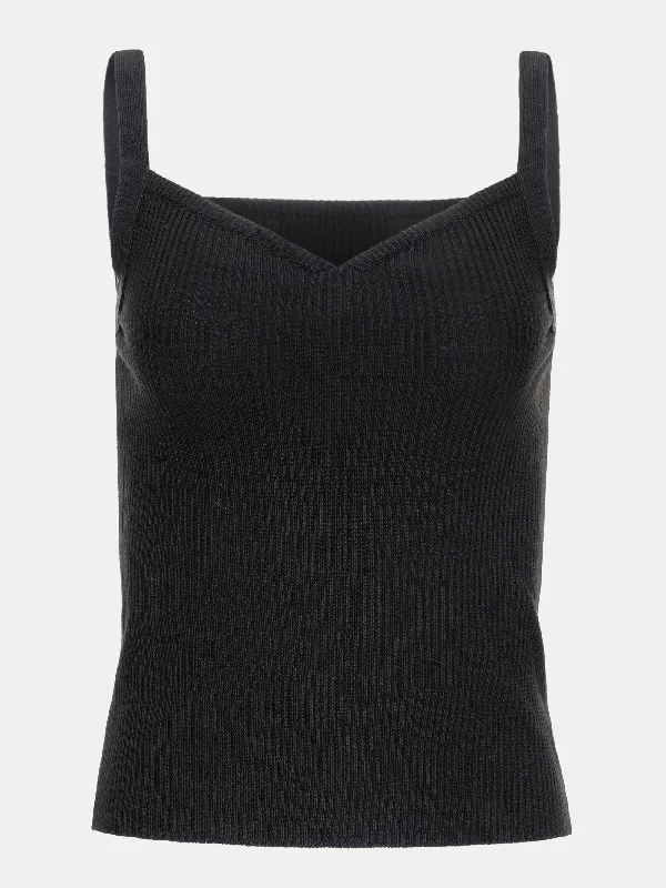 Sweetheart Rib Tank, Black