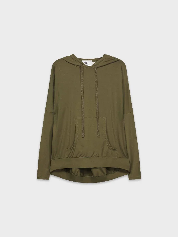 TSHIRT HOODIE-OLIVE