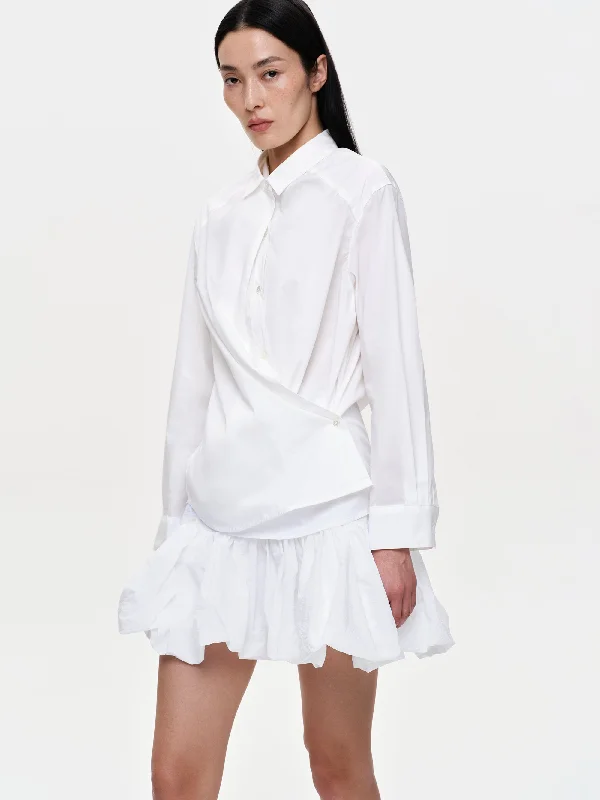 Twisted Button Shirt, White