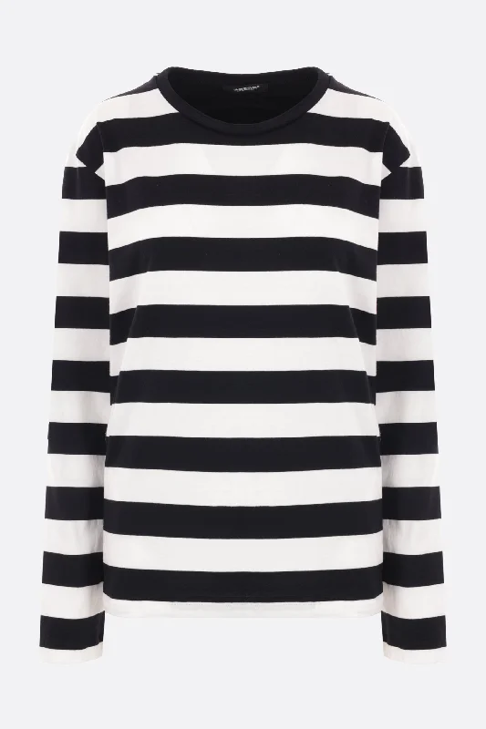 striped jersey long-sleeved t-shirt