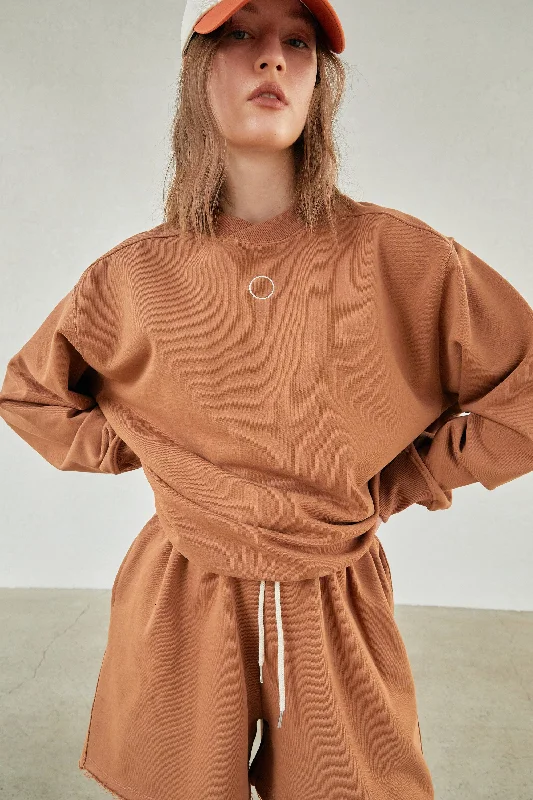 Circle Sweatshirt, Camel Brown