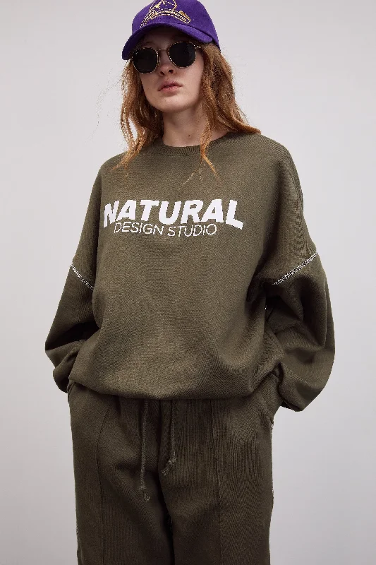 Combination Sweatshirt, Khaki