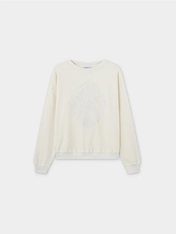 Embroidered Sweatshirt-Bone