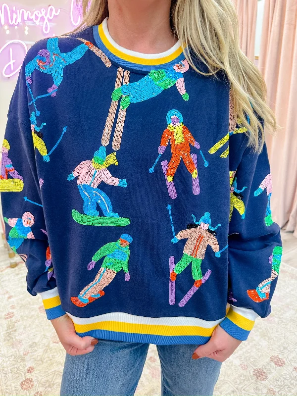 Sequin Multi Skier Sport Sweatshirt