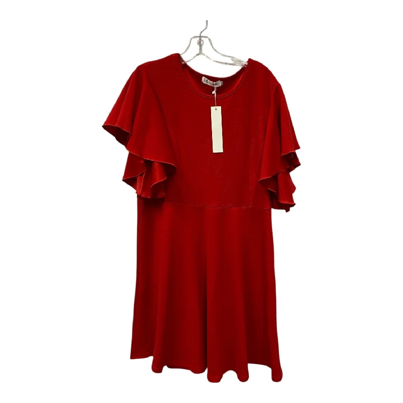 DRESS CASUAL SHORT by  CME In RED, Size: 1X