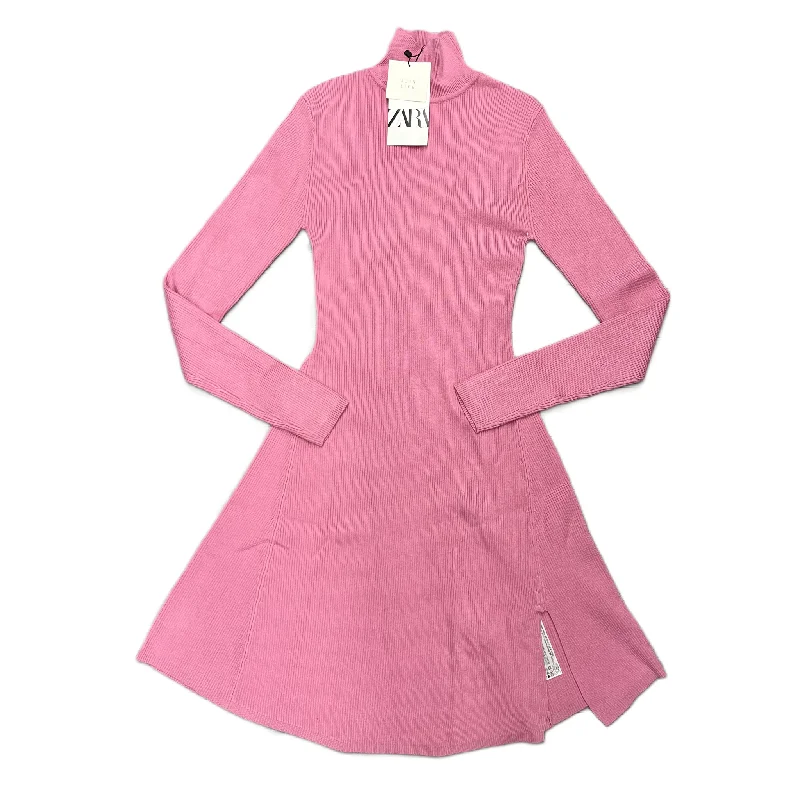 Dress Casual Short By Zara In Pink, Size: M