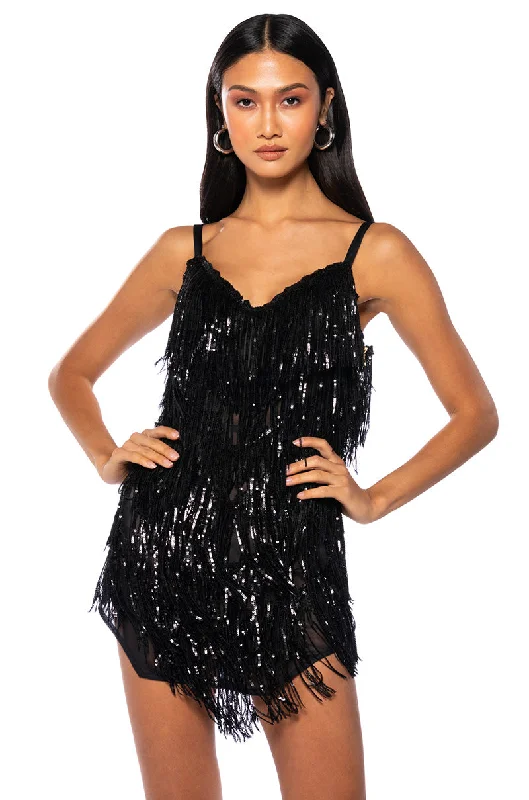 SHOW OUT FRINGE MINI DRESS