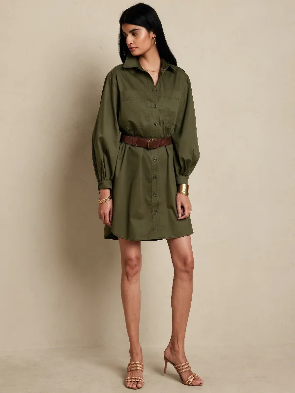 Twill Mini Shirtdress