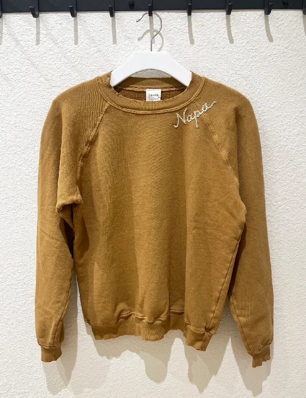 Napa Embroidered Sweatshirt, Latte