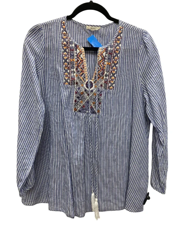 Top Long Sleeve By Easel In Blue, Size: M